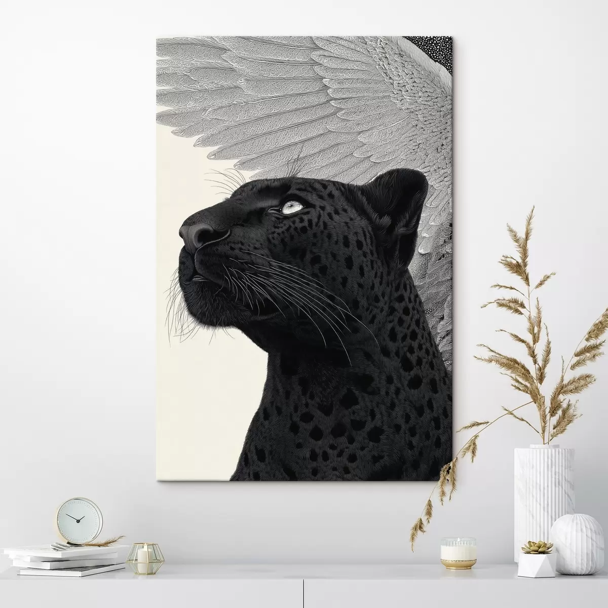 Wandbilder Grafische Gestaltung: Panther mit Flügeln s45548