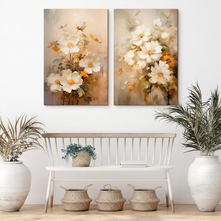 Wandbilder Wildblumen: dekorative Komposition mit verschwommenen Farben m00635