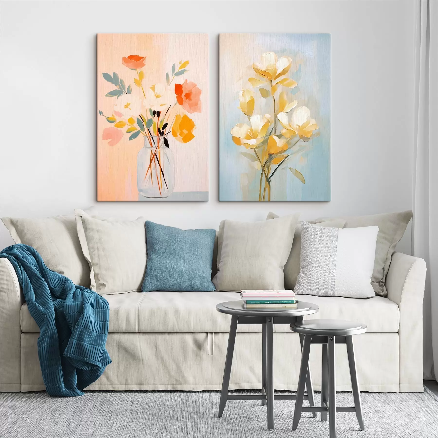 Wandbilder Blumen in einer Vase: Zeichnung im Stil der Ölmalerei m00636