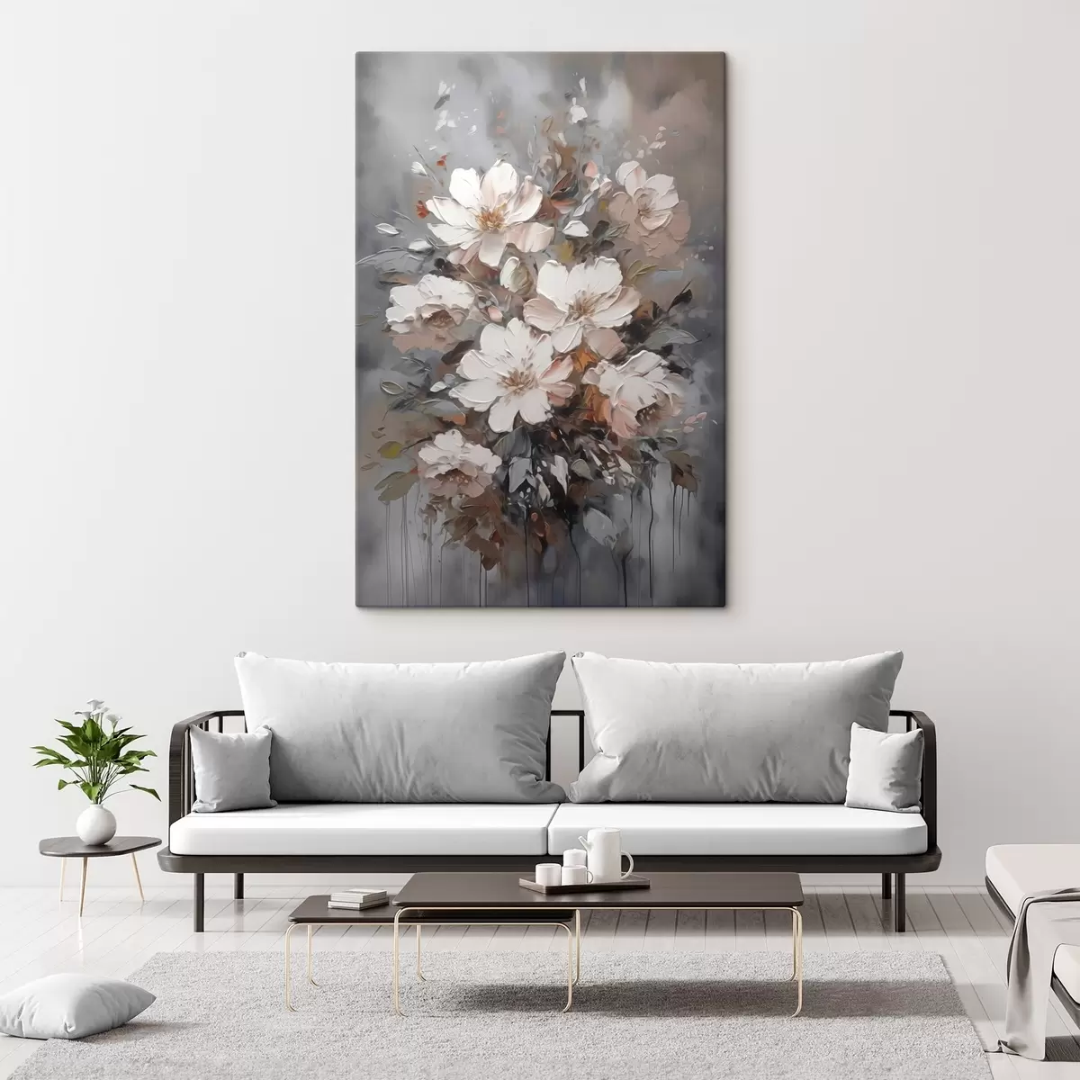 Wandbilder Blumenstrauß aus abstrakten Blumen s45580