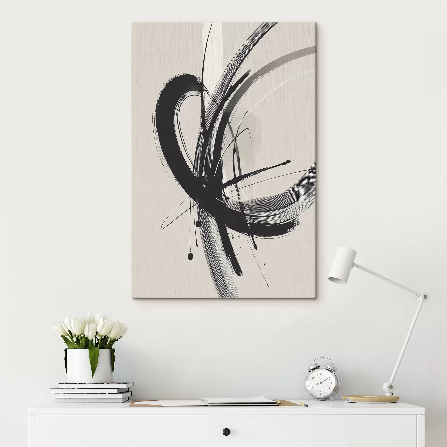 Wandbilder Abstrakte minimalistische Pinselstriche s45582