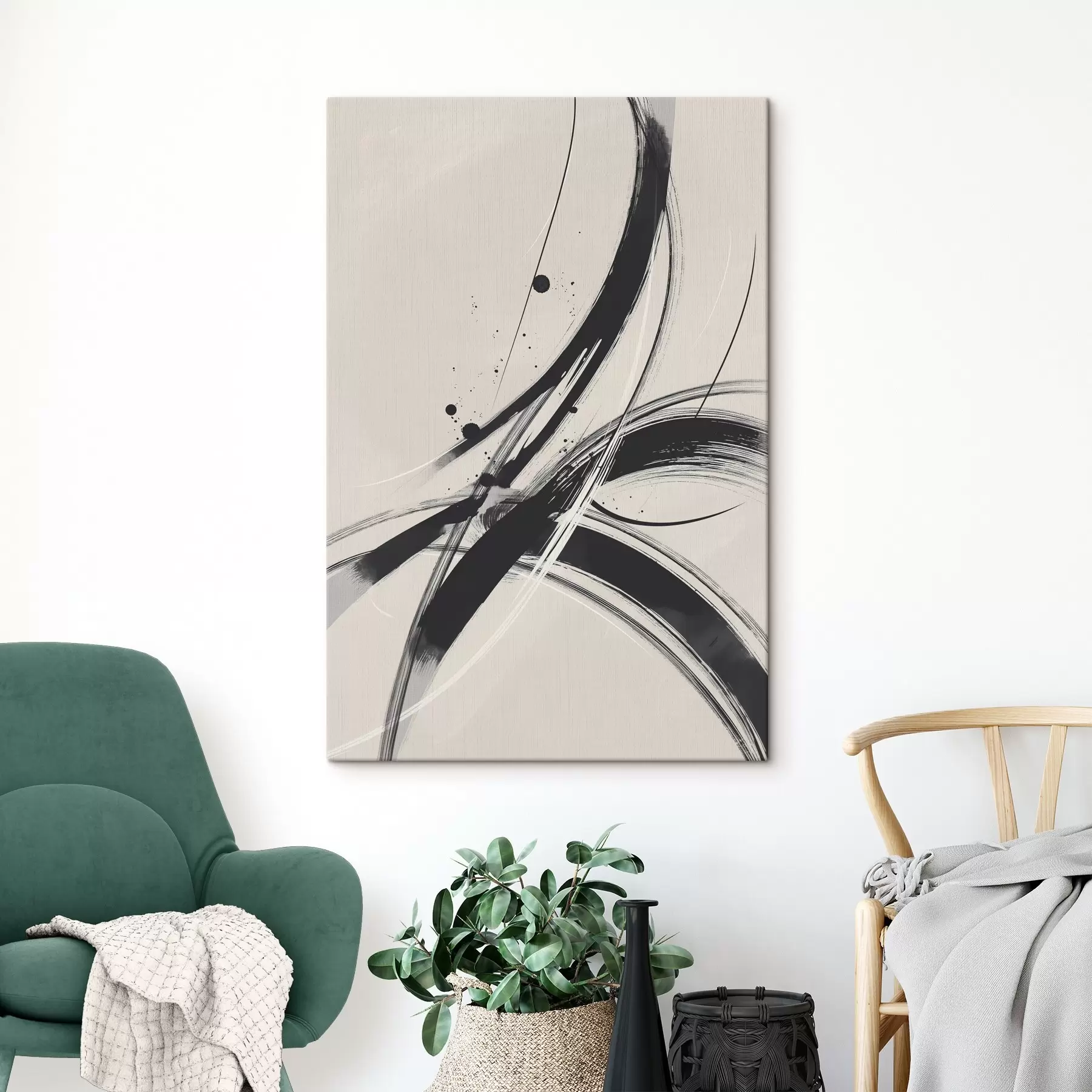 Wandbilder Abstrakte minimalistische Pinselstriche s45583