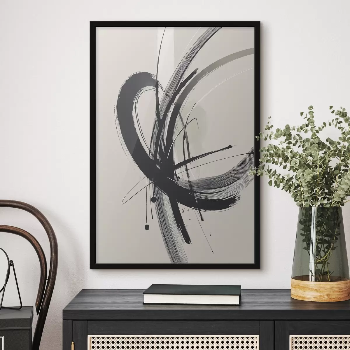 Poster Abstrakte minimalistische Pinselstriche f45582