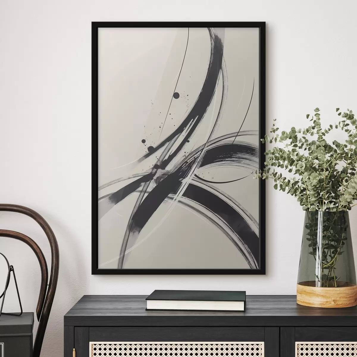 Poster Abstrakte minimalistische Pinselstriche f45583