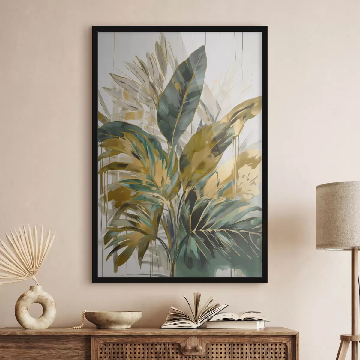 Poster Abstrakte tropische Blätter f45589