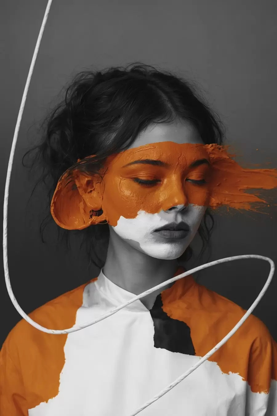 Fototapete Lila Blume im Stil der volumetrischen Malerei f45495