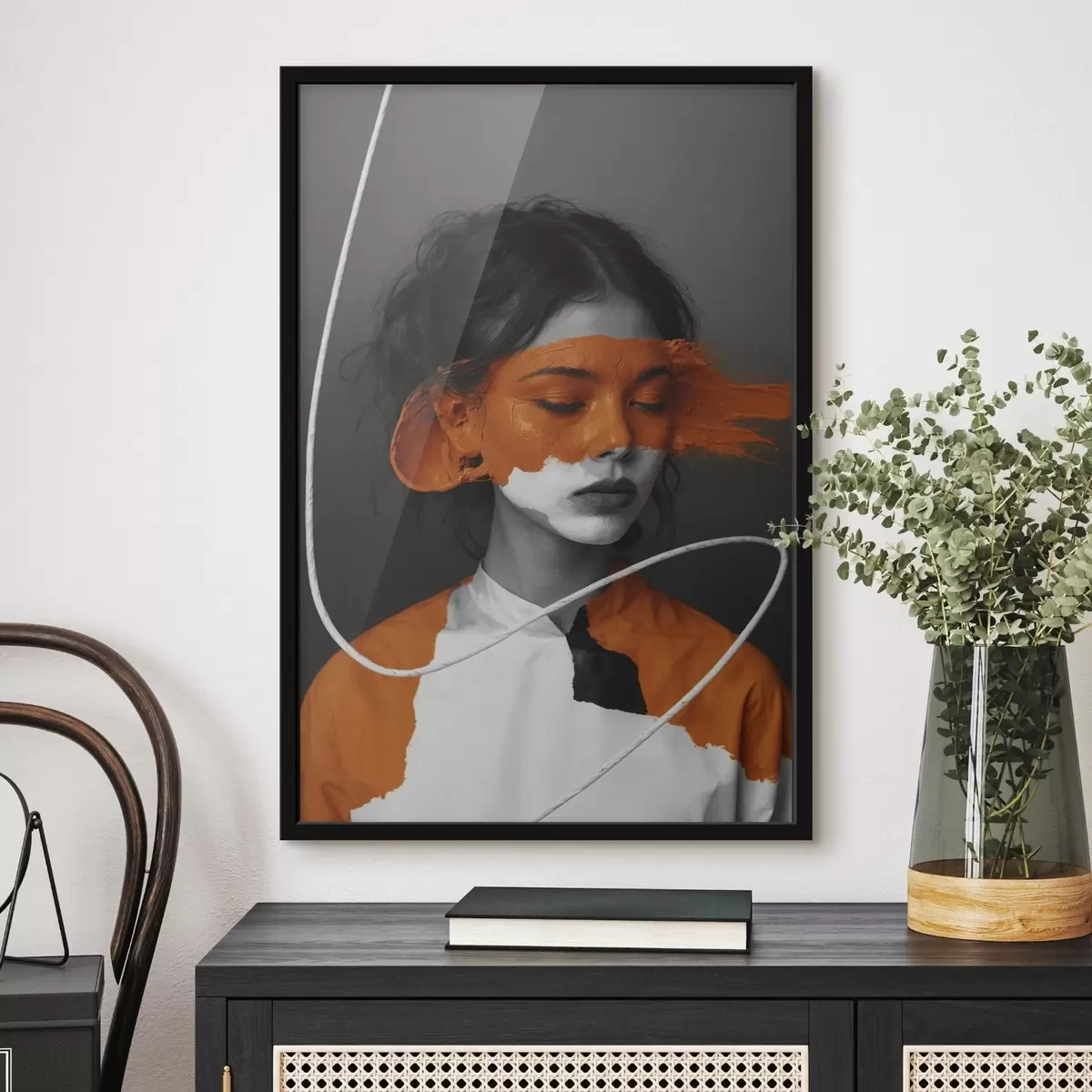 Poster Lila Blume im Stil der volumetrischen Malerei f45495