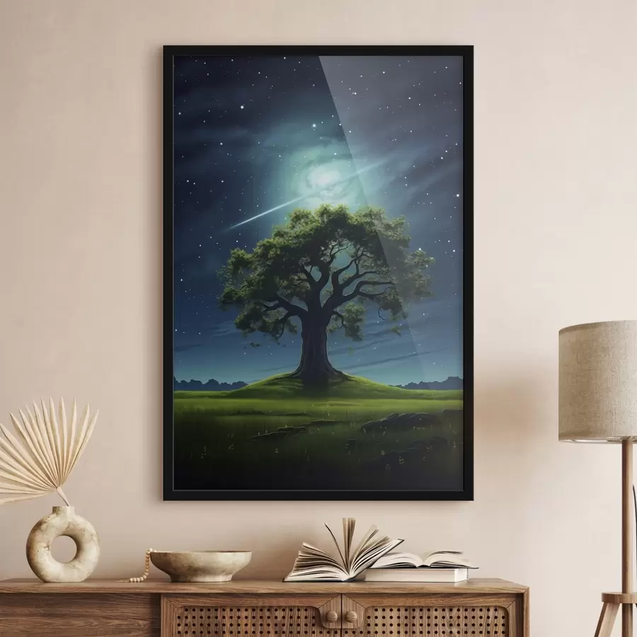 Fototapete Regentropfen auf Glas mit Nachtlicht f45503