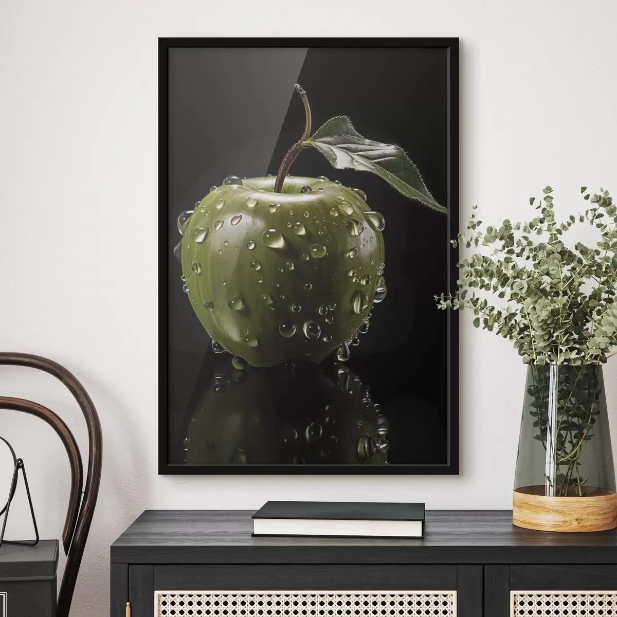 Poster Ein großer Baum auf einem Hügel unter einem Sternenhimmel f45506