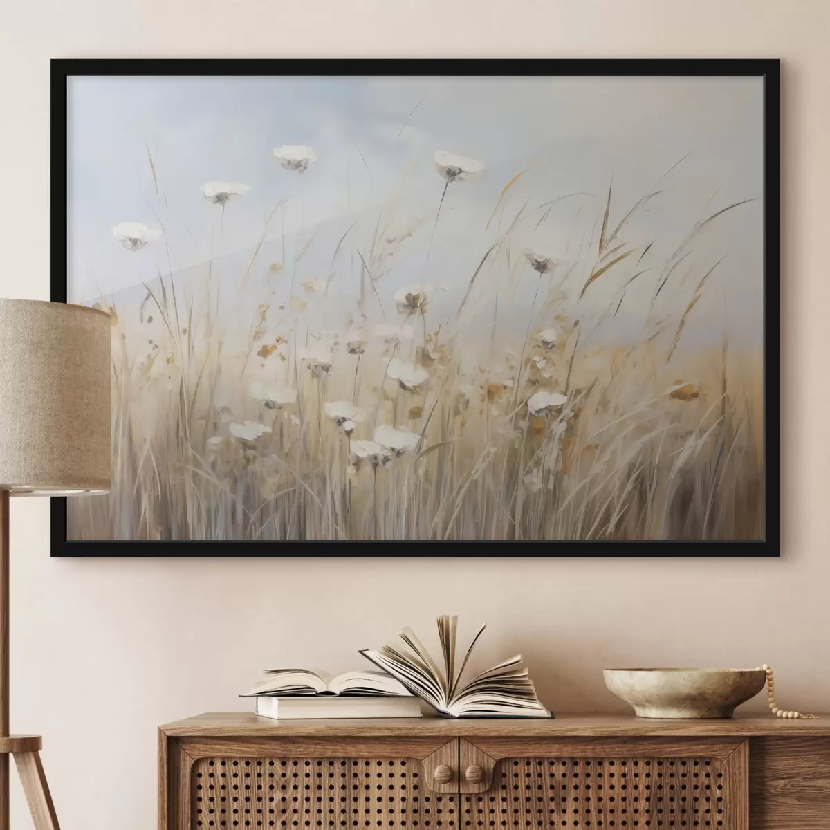 Poster Ein Boot auf türkisfarbenem Wasser zwischen Felsen f45511