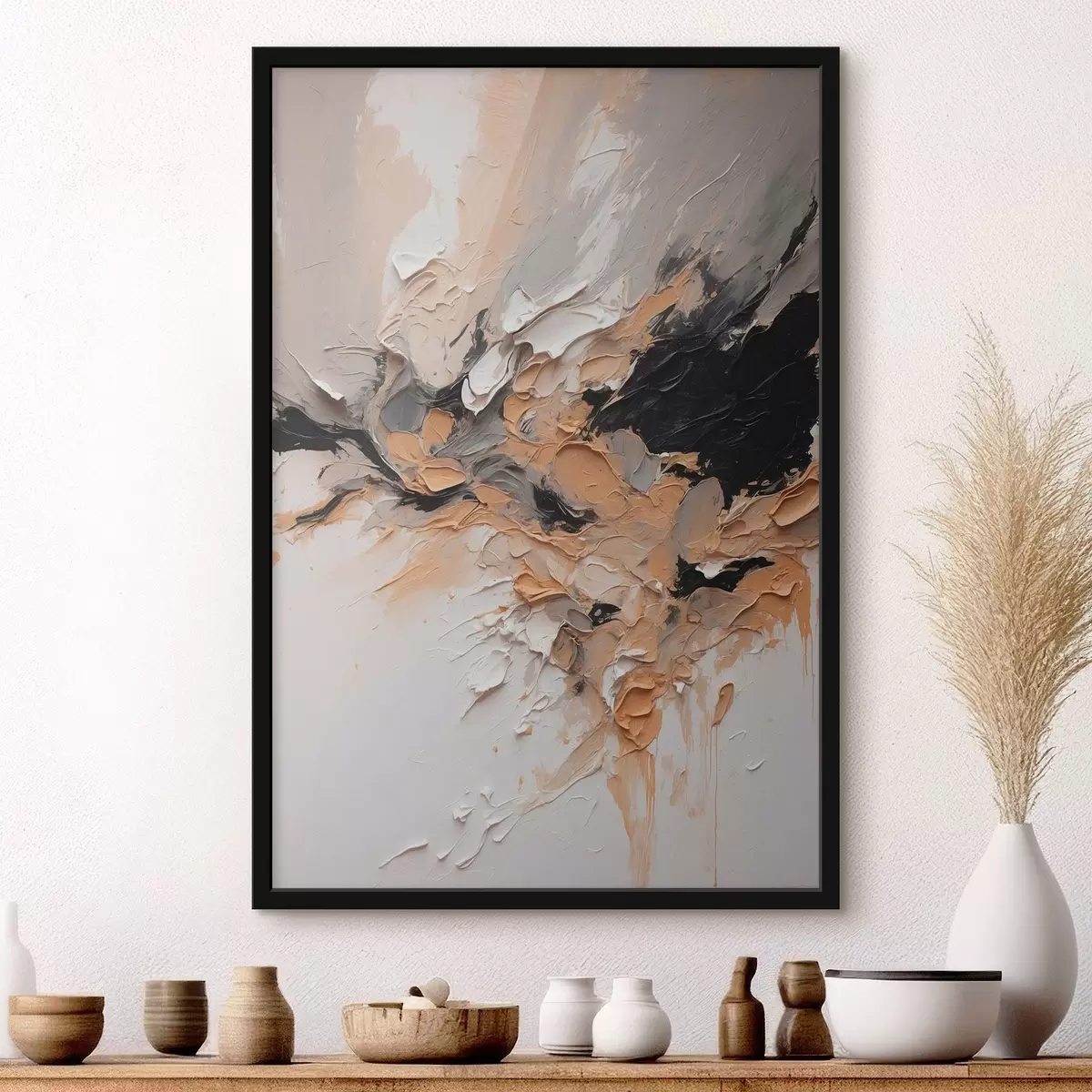 Poster Abstrakte Textur mit Pinselstrichen f45619