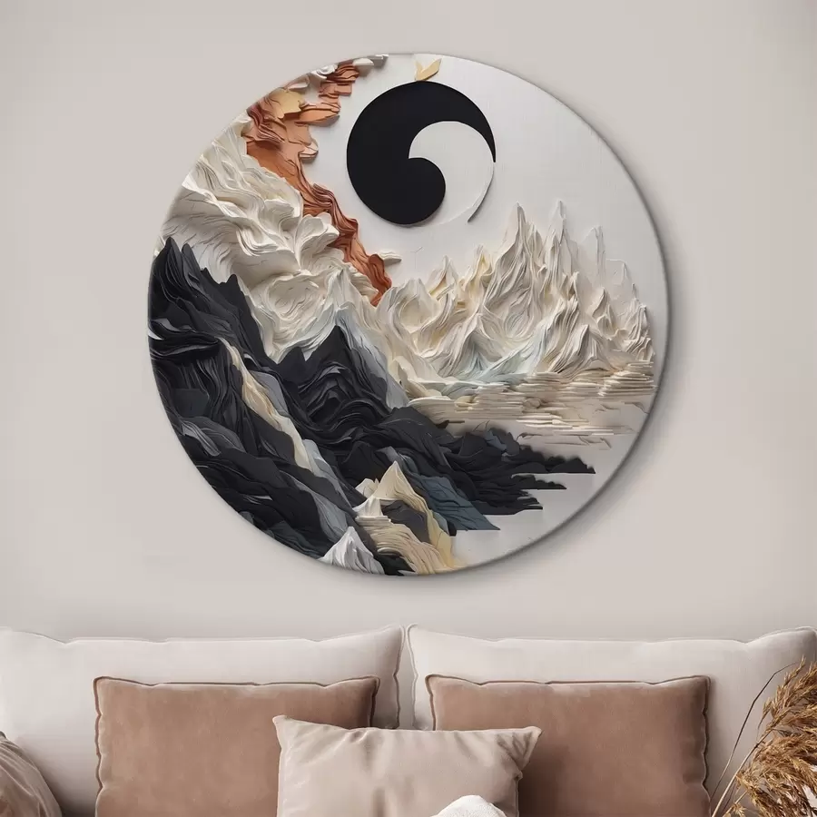 Wandbilder Abstrakte Landschaft mit Bergen in einem Papier-Stil r45482