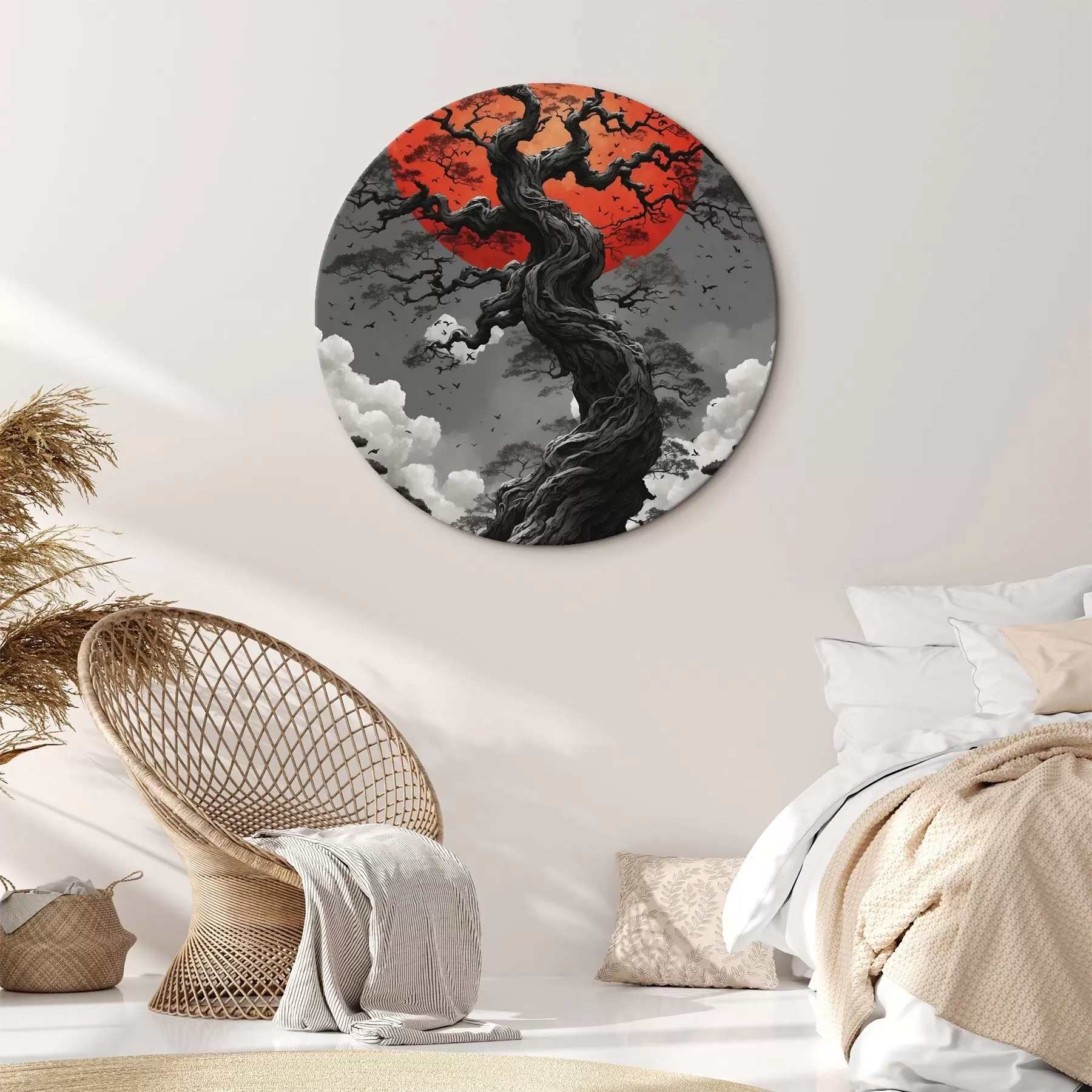 Wandbilder Abstrakte Landschaft mit Bergen in einem Papier-Stil r45485