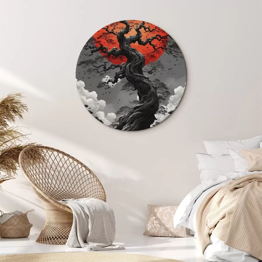 Wandbilder Abstrakte Landschaft mit Bergen in einem Papier-Stil r45485