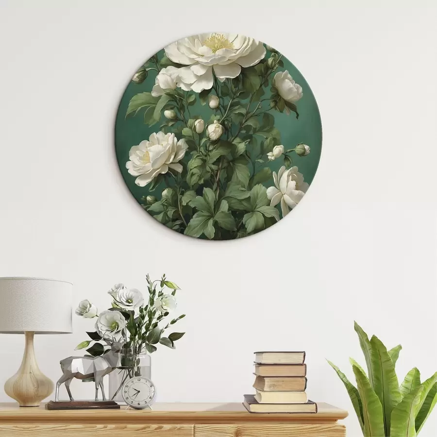 Wandbilder Große blaue Mohnblumen mit Knospen auf hellem Hintergrund r45491