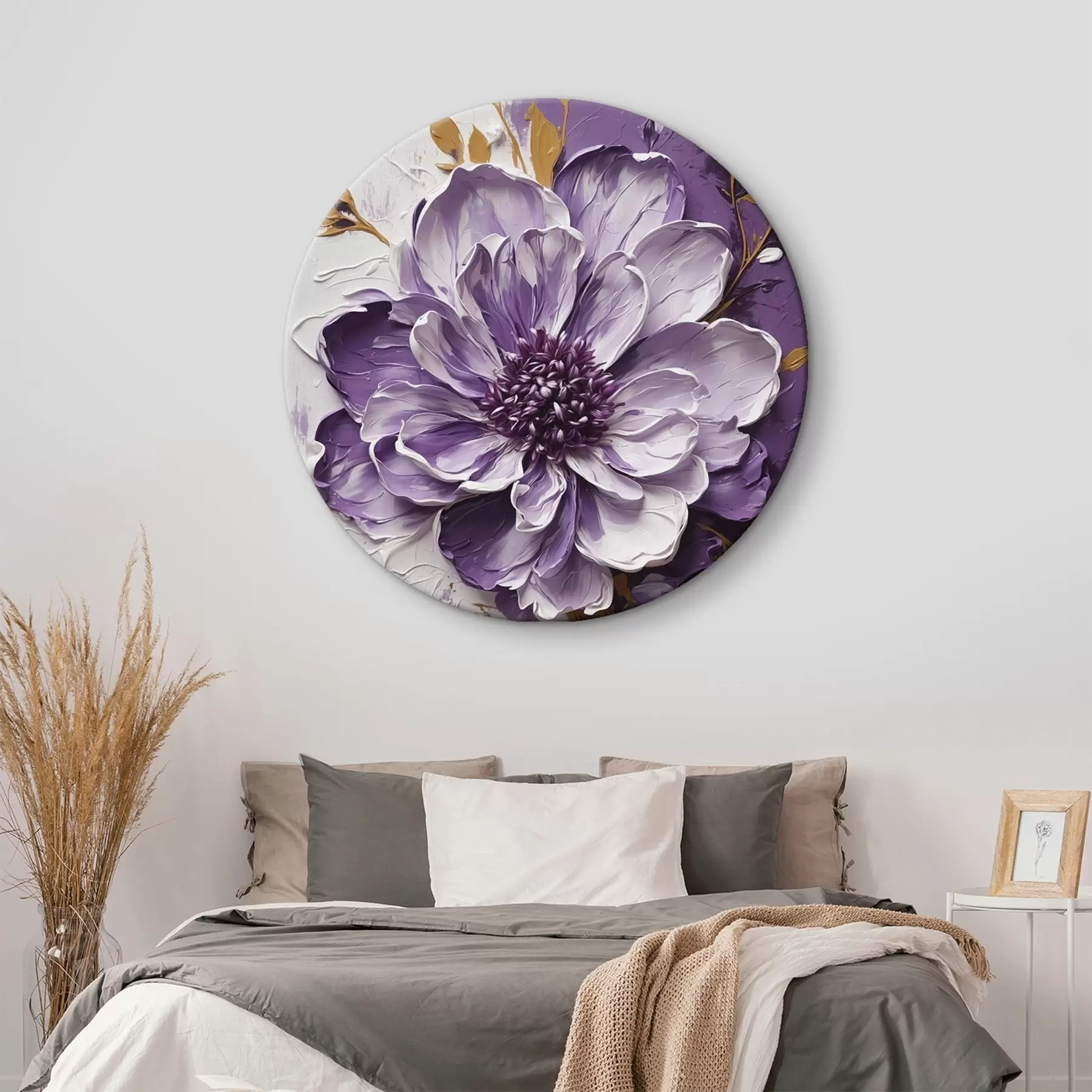 Wandbilder Frauenporträt mit orangefarbenen Pinselstrichen r45492