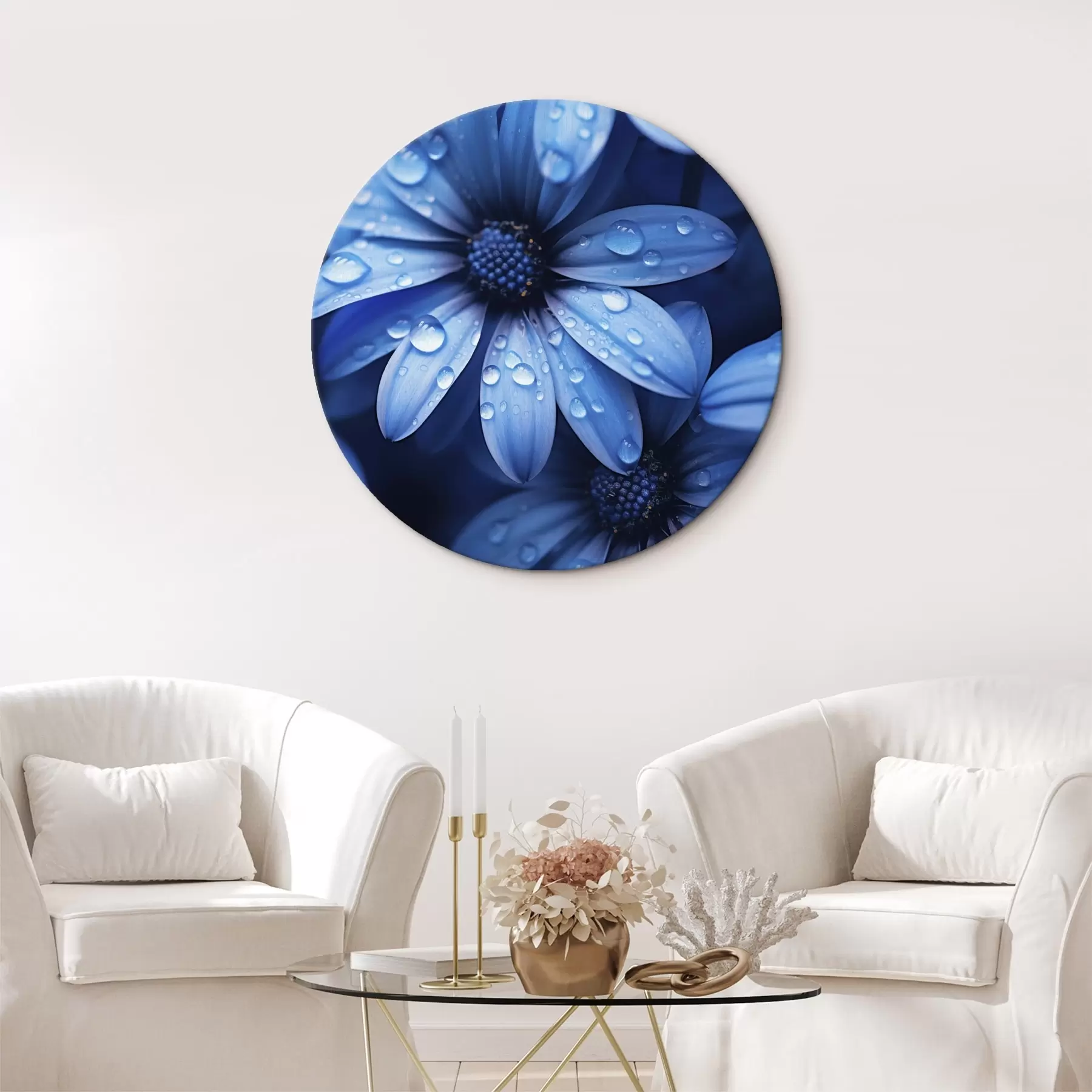 Wandbilder Zartrosa Blumen am Meer in der Morgendämmerung r45499