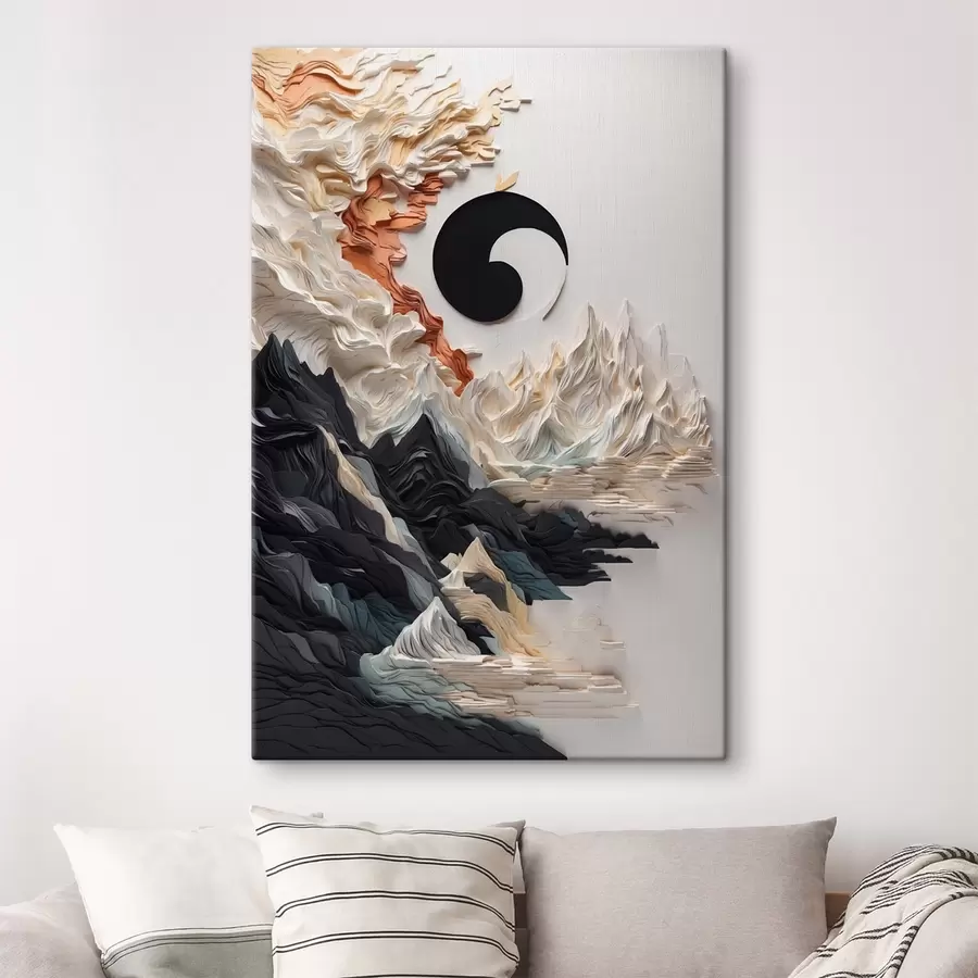 Wandbilder Abstrakte Landschaft mit Bergen in einem Papier-Stil s45482