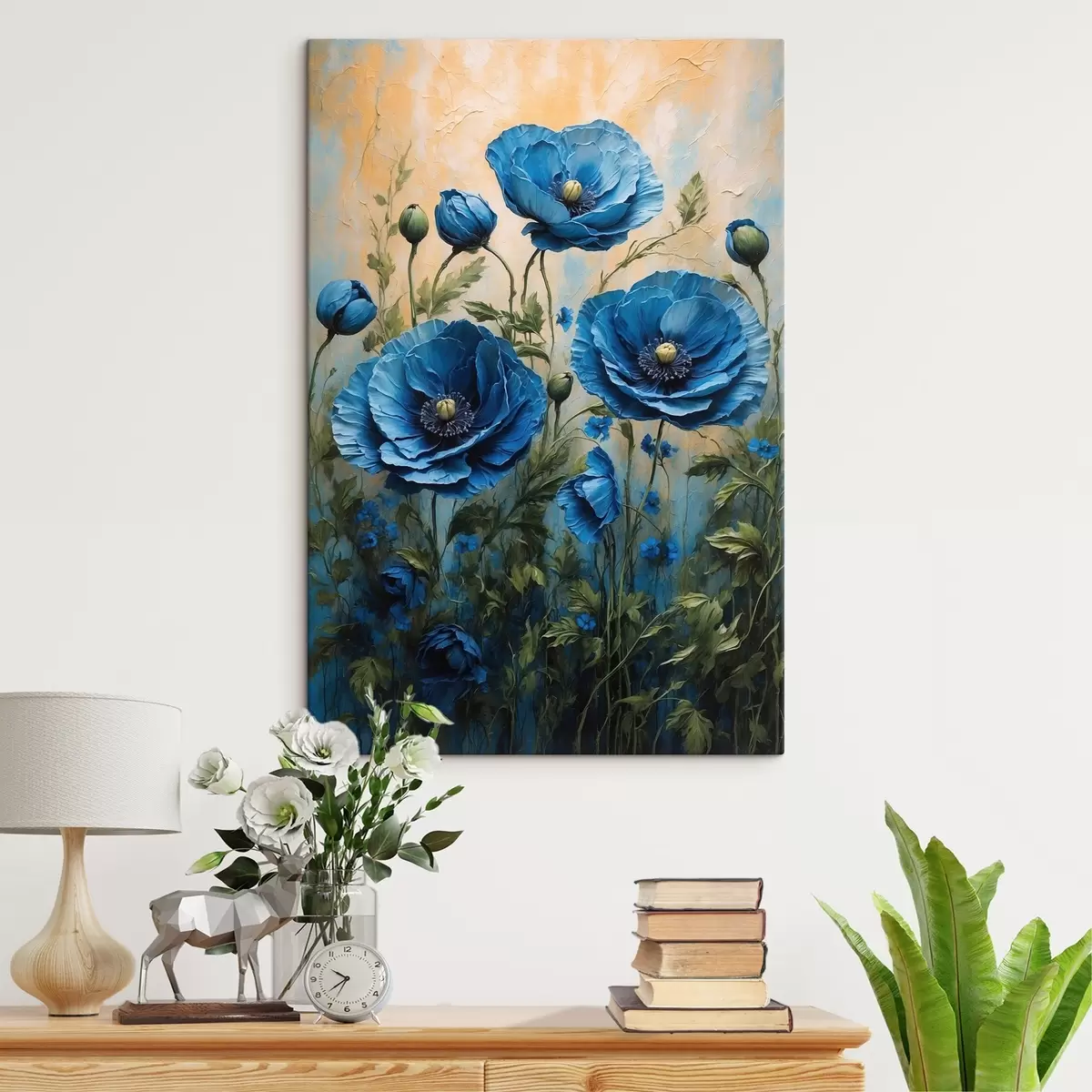 Wandbilder Alter Baum gegen eine rote Sonne s45488