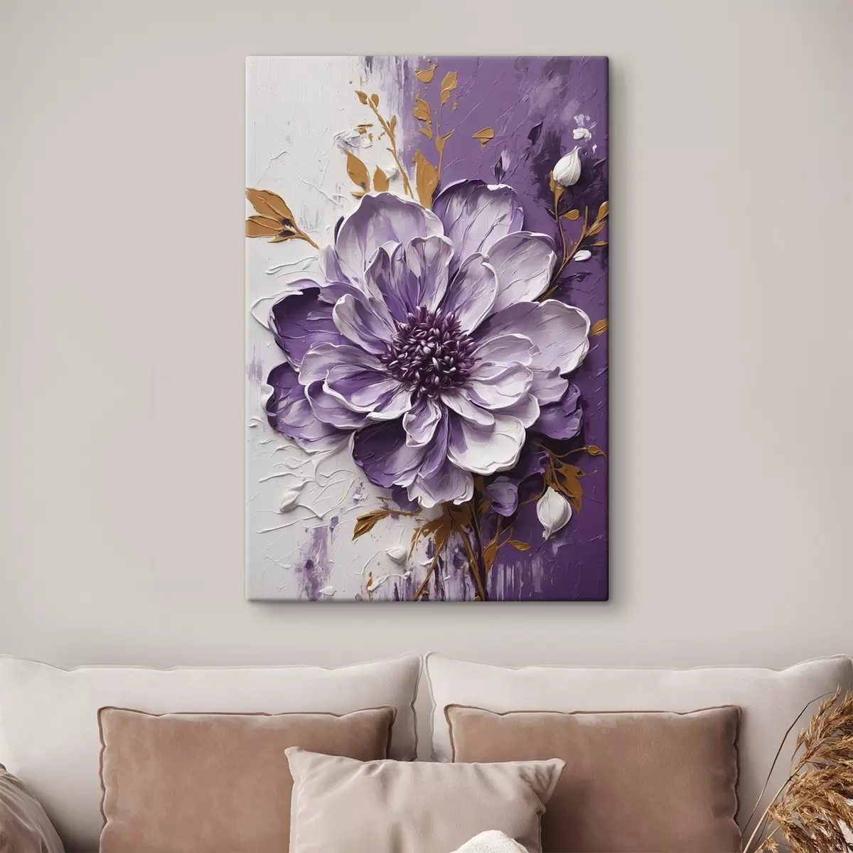 Wandbilder Frauenporträt mit orangefarbenen Pinselstrichen s45492