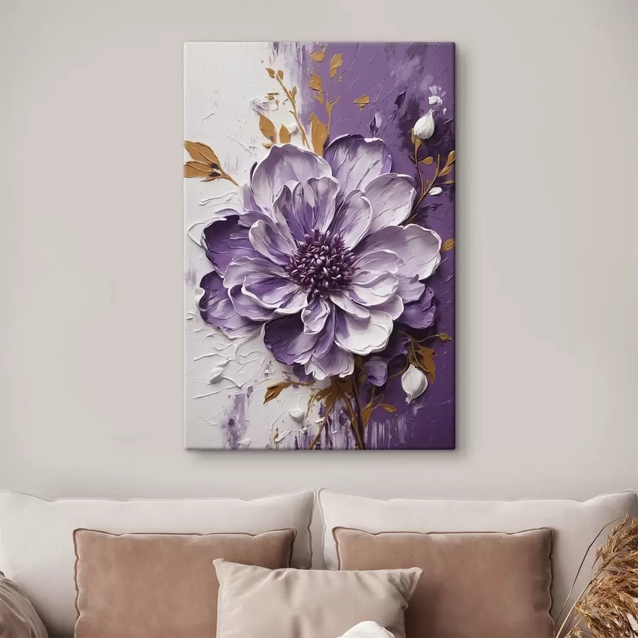 Wandbilder Frauenporträt mit orangefarbenen Pinselstrichen s45492