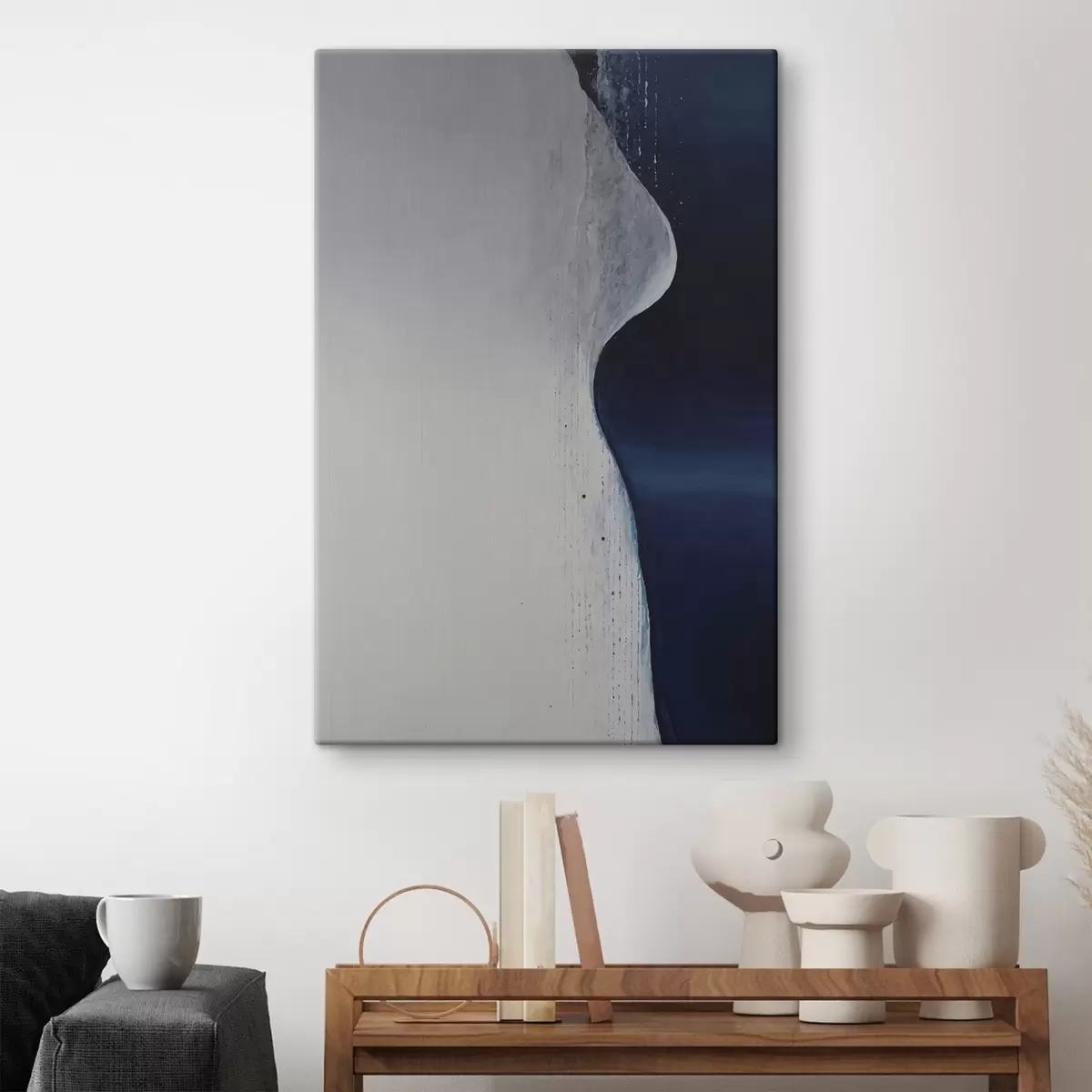 Wandbilder Abstrakt mit roten Pinselstrichen auf schwarzem Hintergrund s45493