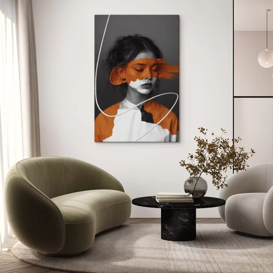 Wandbilder Lila Blume im Stil der volumetrischen Malerei s45495