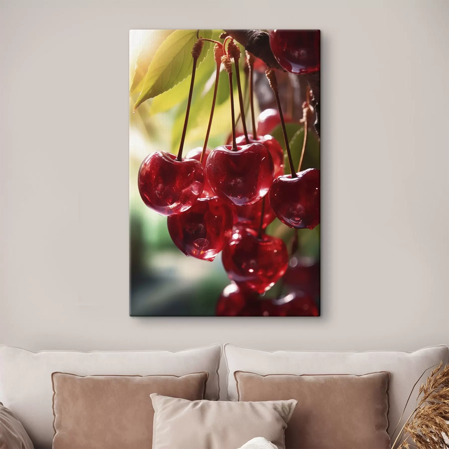 Wandbilder Porträt eines Mädchens mit abstrakter Orangenmalerei s45498