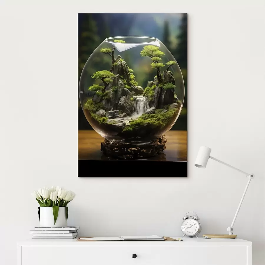 Wandbilder Blaue Blume mit Wassertropfen auf ihren Blütenblättern s45502