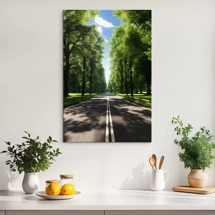 Wandbilder Miniaturlandschaft mit einem Wasserfall in einer Glaskugel s45505