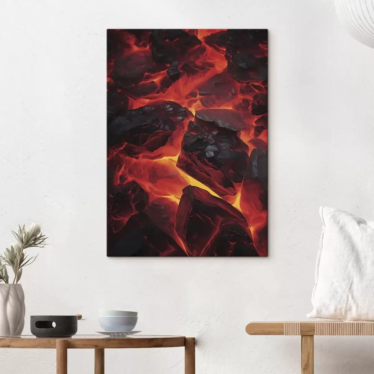 Wandbilder Rotglühende Steine mit Lavaströmen s45515