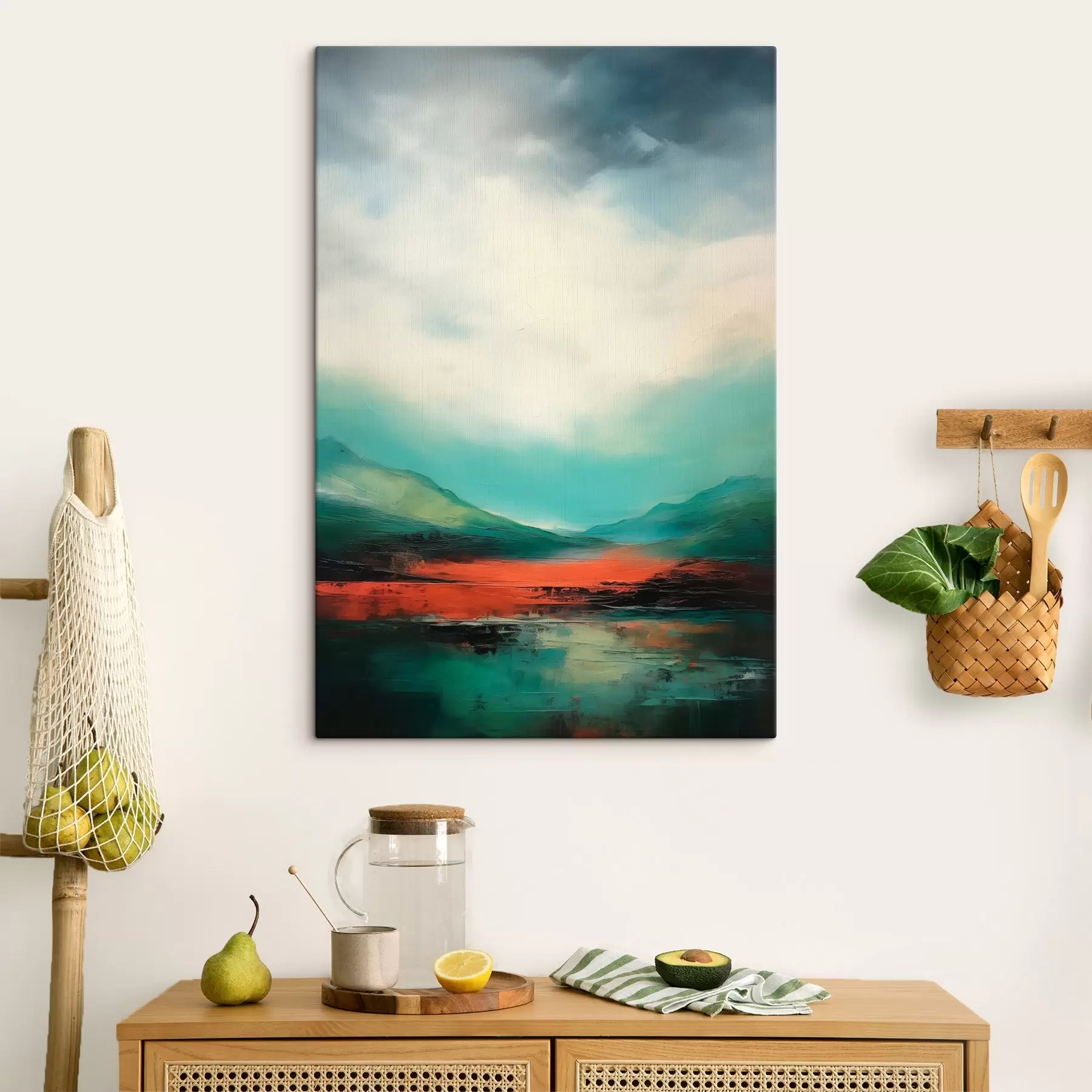 Wandbilder Helle Landschaft mit Wolken und Bergen s45626
