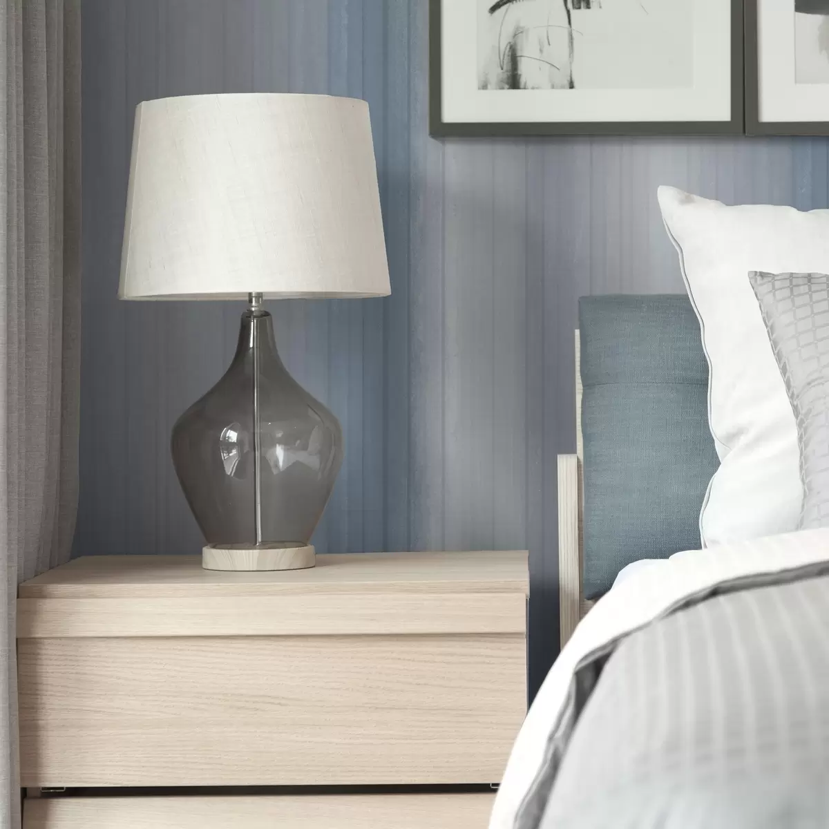 Tapete Weiche blau-graue Streifen mit Farbverlauf a00506