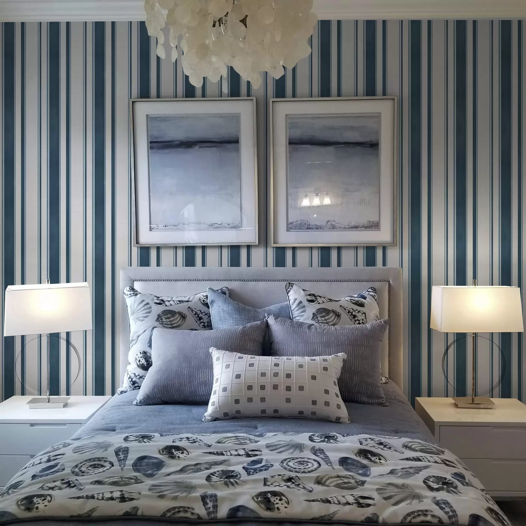 Fototapete Kombination aus türkisfarbenen Streifen auf weißem Hintergrund mit Rhythmus a00527