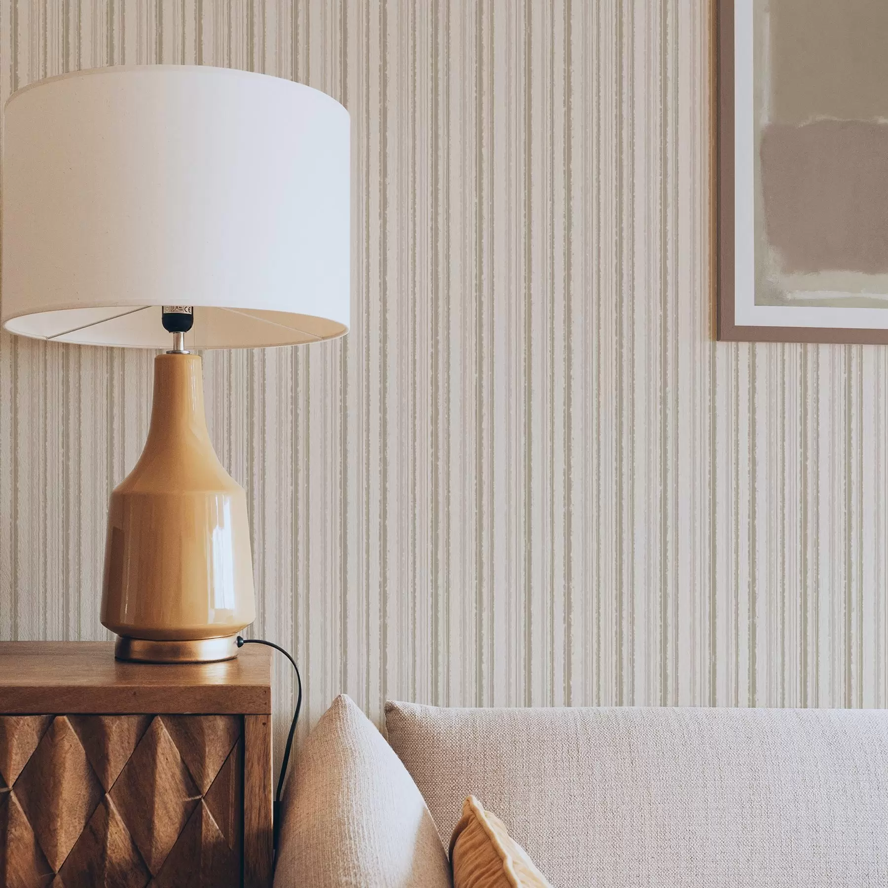 Fototapete Dünne Streifen in hellen Beigetönen a00549