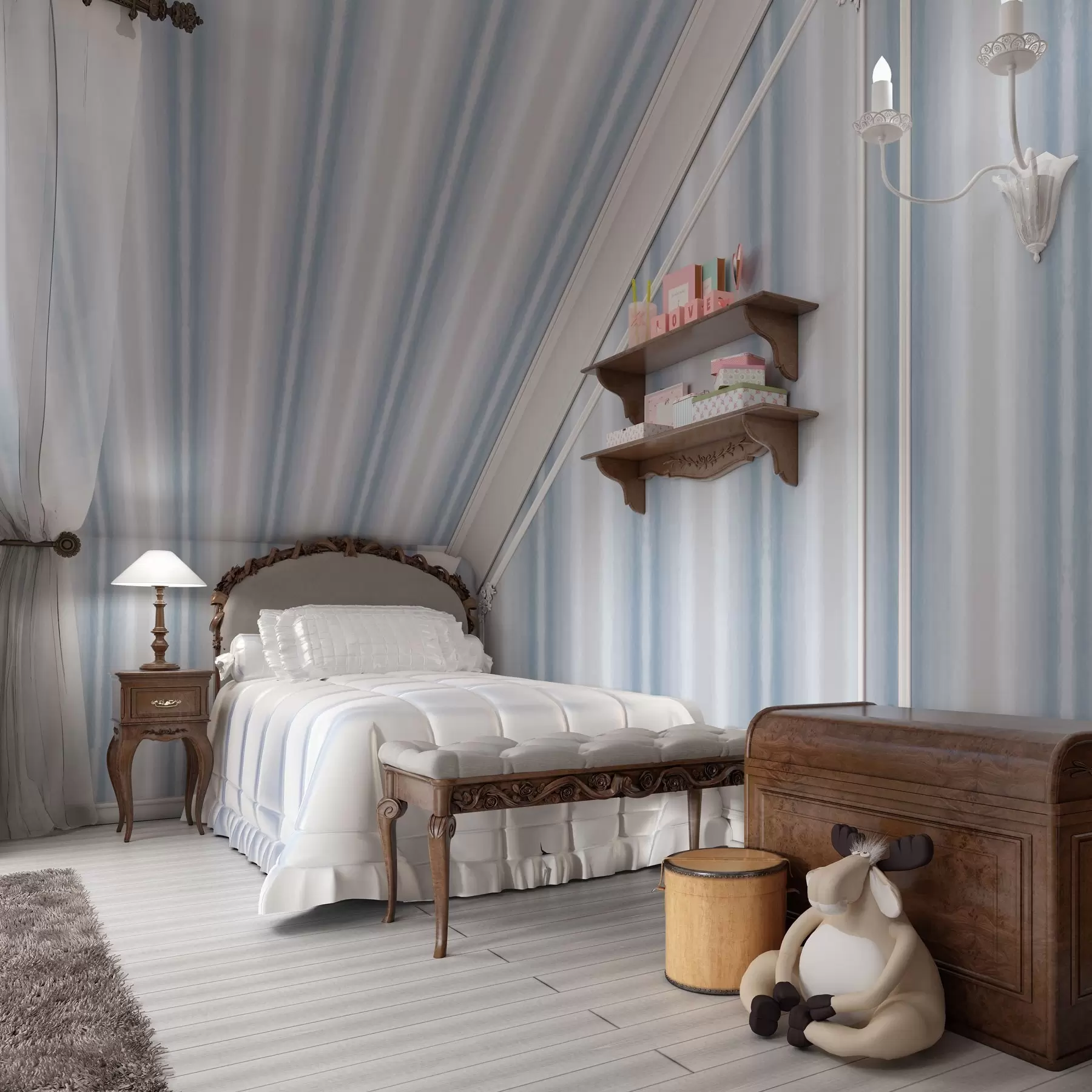 Fototapete Breite Streifen in kühlen blau-grauen Tönen a00551