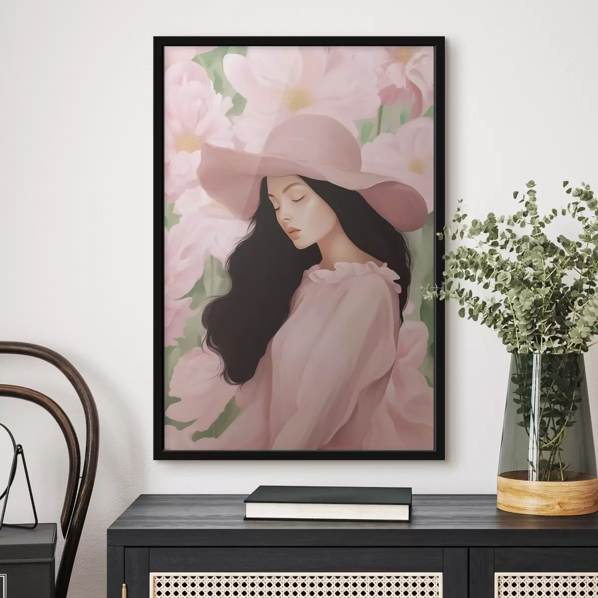 Poster Mädchen mit Hut f45677