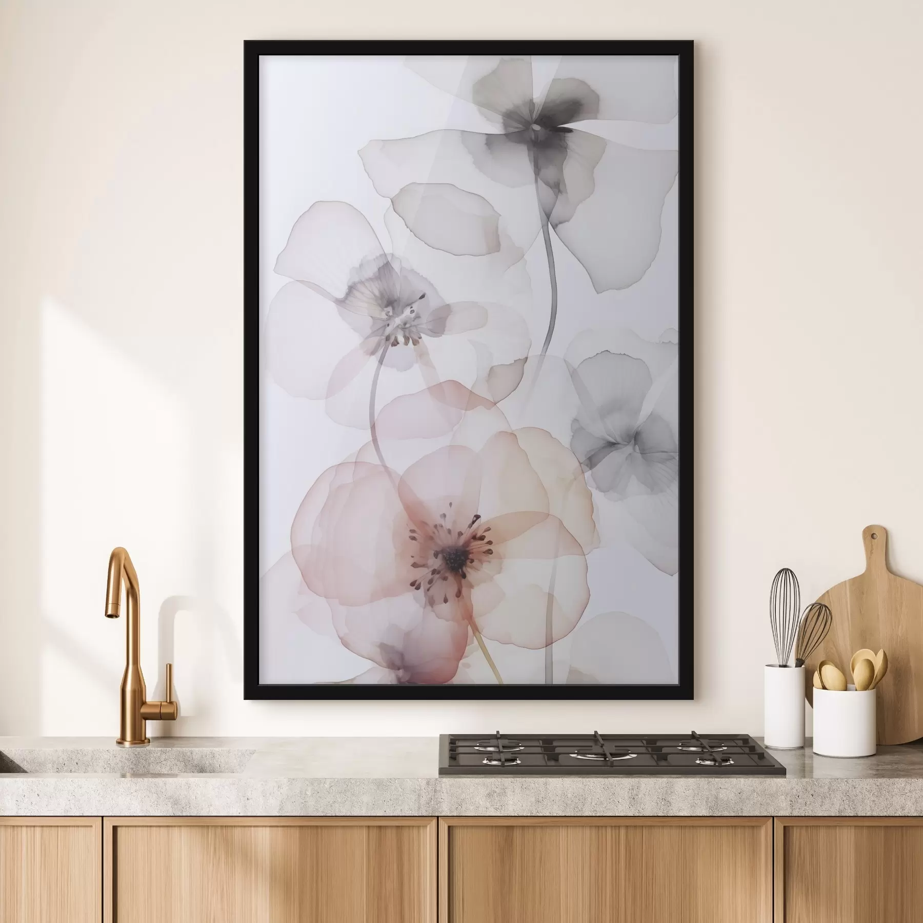 Fototapete Blumen Nachahmung von Aquarell f45681