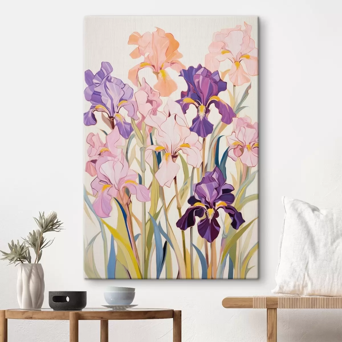 Wandbilder Schwertlilien: Komposition im minimalistischen Stil s45596