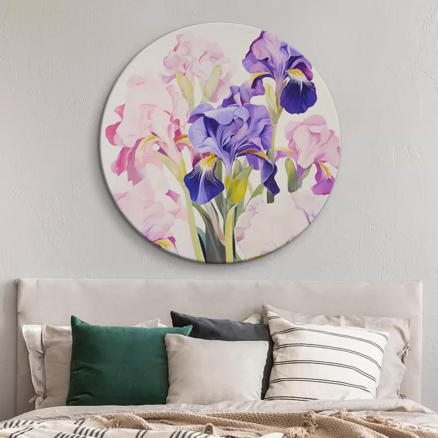 Wandbilder Blumenstrauß aus Schwertlilien in Lila-Tönen r45597