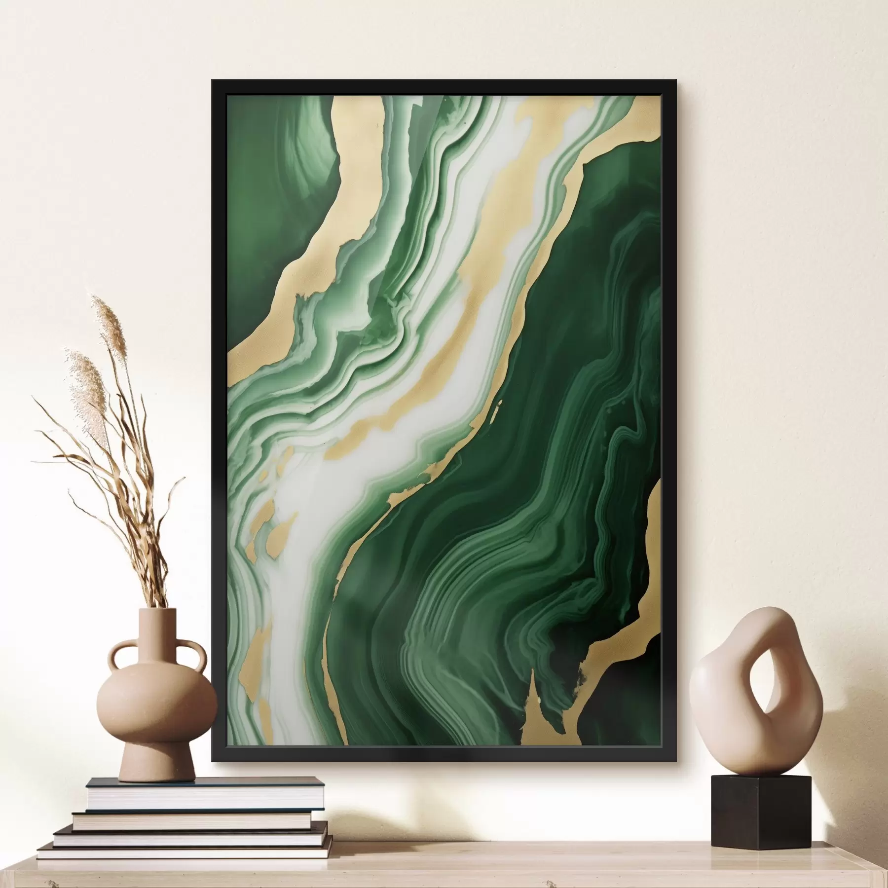 Fototapete Grün-weiß-gelbe Marmortexturen f45695