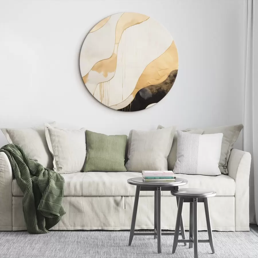 Wandbilder Abstrakte orangefarbene und schwarze Wellenlinien r45694