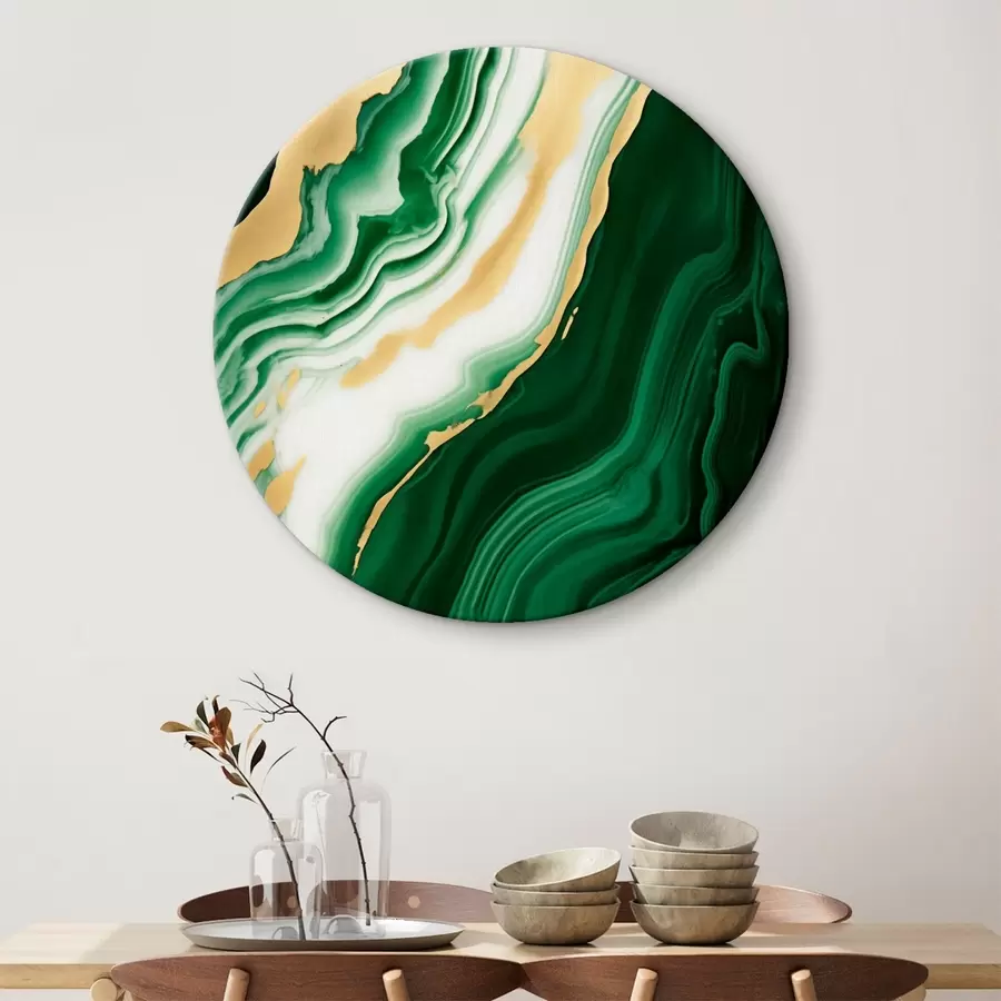 Wandbilder Grün-weiß-gelbe Marmortexturen r45695