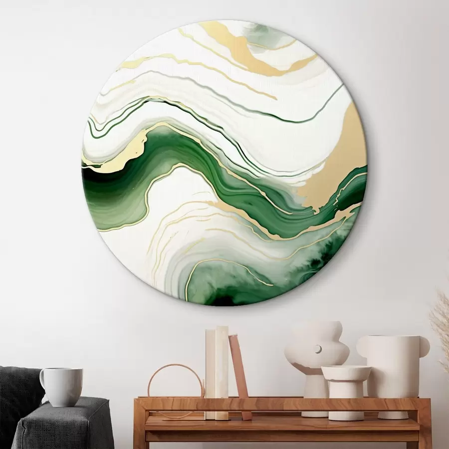 Wandbilder Hellgrüne und orangefarbene Marmormuster r45696