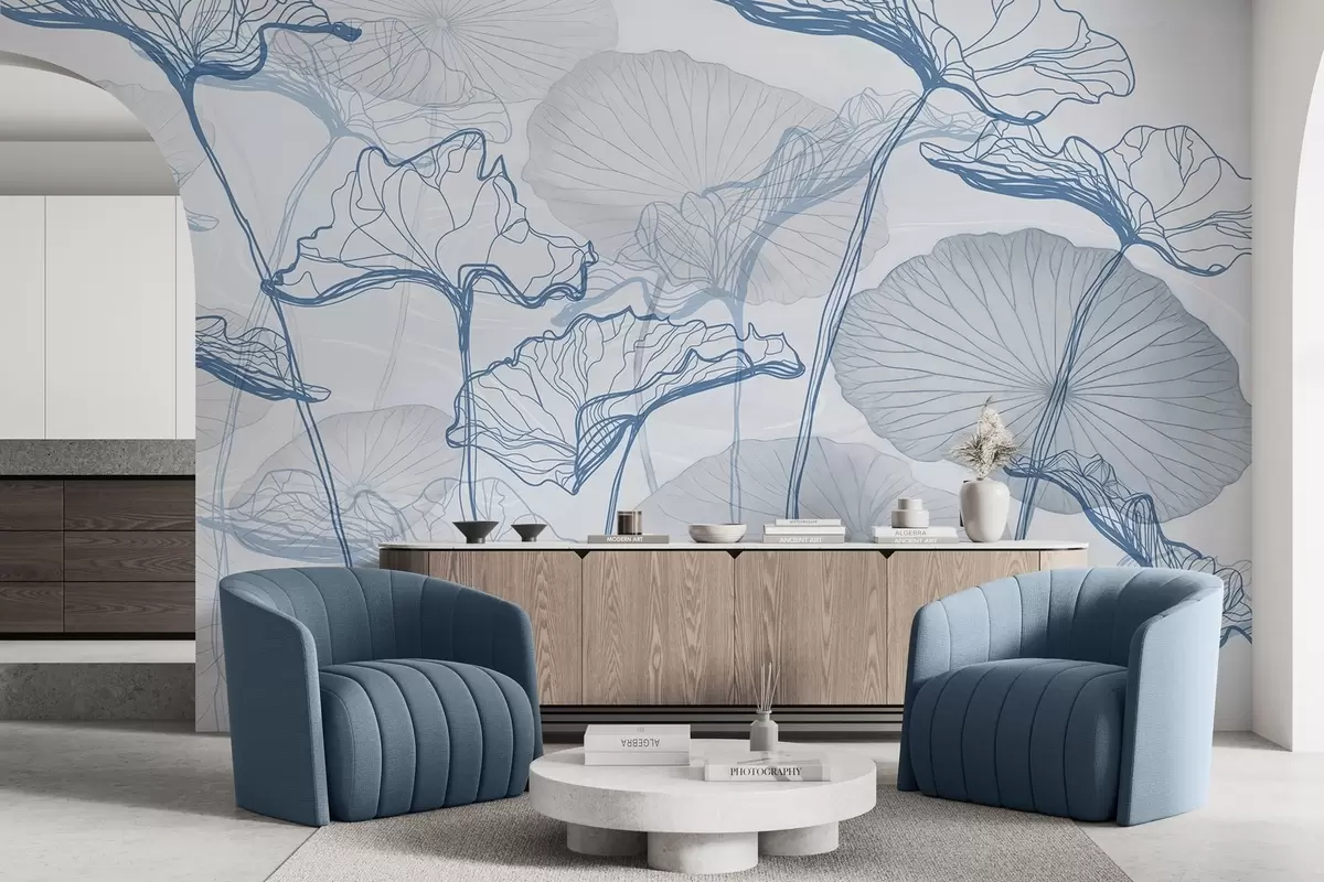 Fototapete Verschiedene Lotosblätter w04471v2