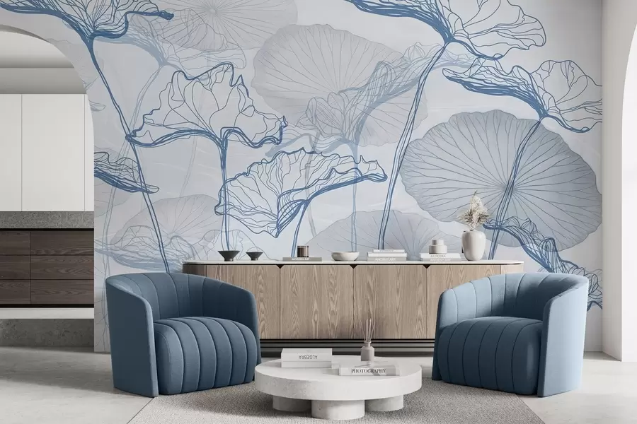 Fototapete Verschiedene Lotosblätter w04471v2