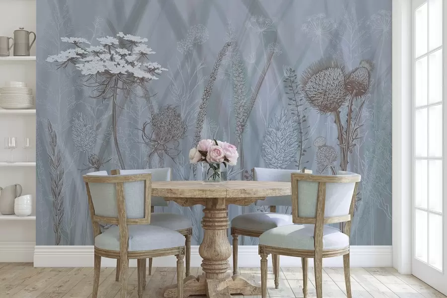 Fototapete Gräser und Herbarium w04473v1