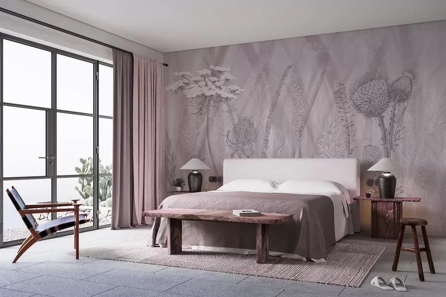 Fototapete Gräser und Herbarium w04473v2