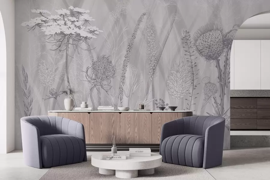 Fototapete Gräser und Herbarium w04473v2