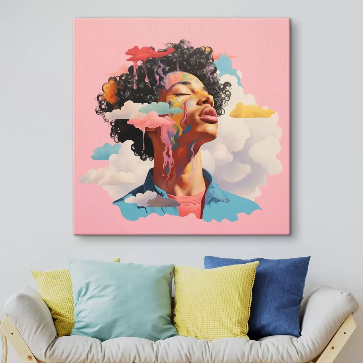 Wandbilder Träumer in den Wolken im Aquarellstil s45636